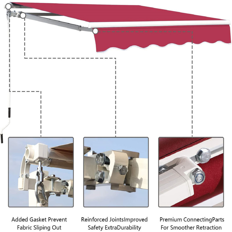 BESUNYST Manual Retraction Slope Patio Awning & Reviews Wayfair